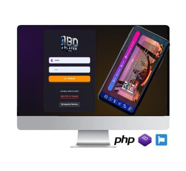 SCRIPT IBO PLAYER P2P COM 4 TEMAS, LOGIN VIA MAC/ USUARIO E SENHA