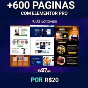 Pack Elementor Pro 600 Modelos de Páginas de Vendas Editáveis