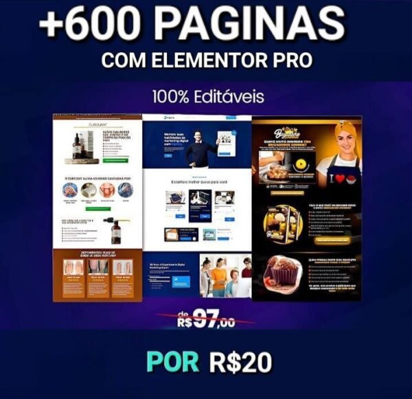 Pack Elementor Pro 600 Modelos de Páginas de Vendas Editáveis