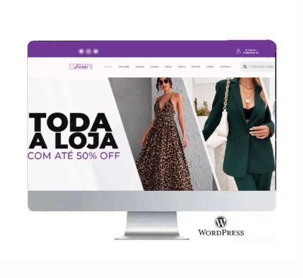 Loja Virtual Moda/Roupa Wordpress Maercado PAgo - Paypal - Pix