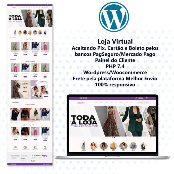 Loja Virtual Moda/Roupa Wordpress Maercado PAgo - Paypal - Pix - Imagem 3