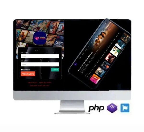 Script Plataforma de Streaming com Aplicativo e 400 Filmes, Incluindo área de Planos
