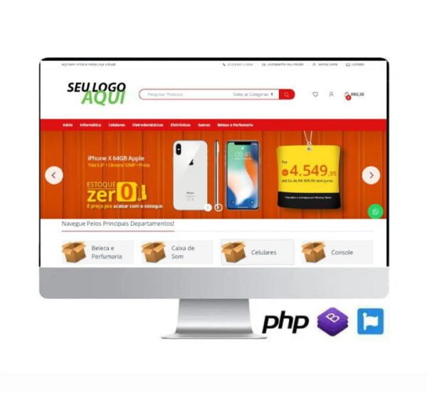 Loja Virtual Em Php Responsiva PagSeguro - Mercado Pago - Paypal - Pix