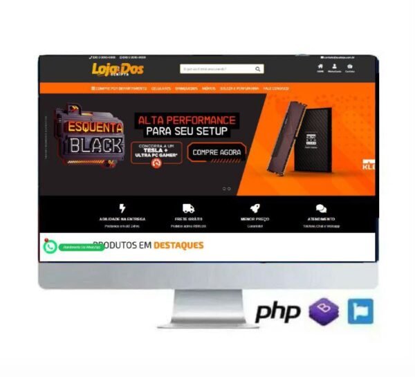 Loja Virtual Em Php Resposiva PagSeguro - Mercado Pago - Paypal - Pix.